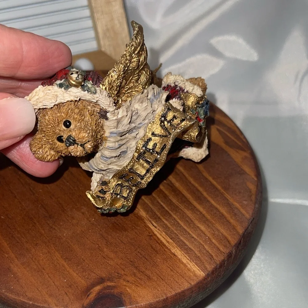 1995 Boyds Bearstone Christmas Ornament – Edmond Angel “Believe” – Vintage